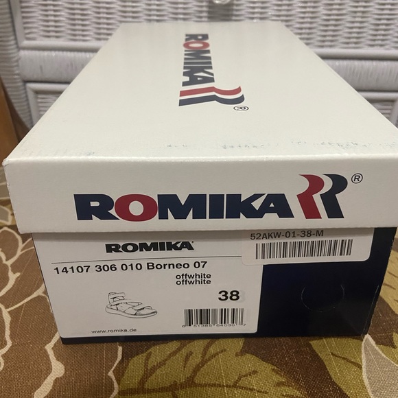 Romika Borneo 07 Gladiator Leather Sandals Off White NIB - Picture 5 of 6
